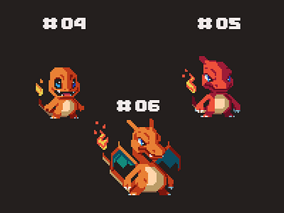 Charmander Evolutions 2d art game indie nintendo pixel pixelart pokemon