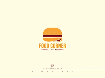 Food Corner | Burger | Delicious | Minimal Food Logo Design 2022 99 design logo bakery logo branding burger burger logo burger menu creative logo crispy delicious fast food logo food food and drink food delivery logo hot logo logo design logo designer minimal food minimalist restaurant