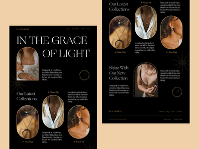 Los Garden Jewelry collections concept dark design figma golden homepage jewelry landing luxury minimalistic modern promo site typography ui ux visual web design women