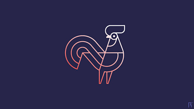 Rooster branding chicken design feather logo mark modern rokac rooster simple symbol