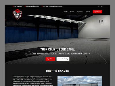 The Arena 918 // Web Design arena basketball facility fitness health rental sports sports facility web design