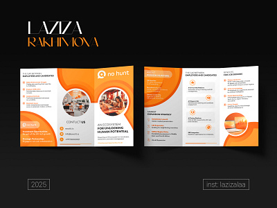 BROCHURE DESIGN aesthetic branding brochure design flyer graphic design hh human illustration laziza logo no hunt photoshop tashkent uzbekistan vector