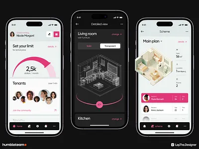 Nestora - Mobile App Concept apartment booking concept darkmode flat home housing inspiration interface mobile app modern platform property realestate rental schemes share tenants ui ux