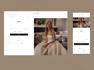 Sign In Page For TS COUTURE clean design couture elegant fashion input login login design login page minimal minimalistic sign in sign in page signin ui ux web design web login