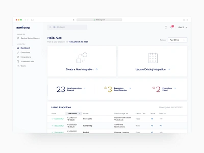Integration Manager - Fintech SaaS Web App admin ai api clean dashboard design enterprise fintech integration intranet minimal product design saas software user experience ux ux designer uxui web app web application