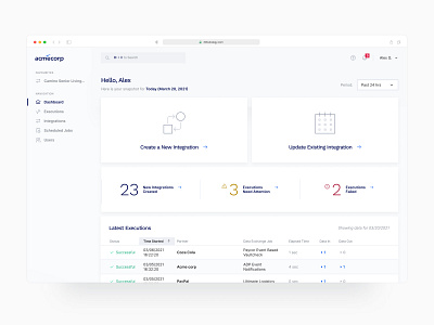 Integration Manager - Fintech SaaS Web App admin ai api clean dashboard design enterprise fintech integration intranet minimal product design saas software user experience ux ux designer uxui web app web application