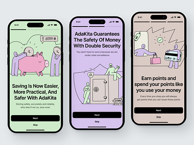 AdaKita Onboarding Screen 2fa app app design authentication bank finance illustration loan app login mobile mobile app onboard onboarding illustration onboarding screen onboarding ui screen signup process splash screen splashpage splashscreen