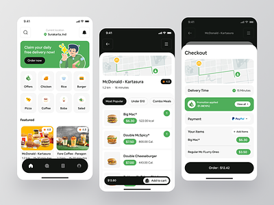 Delivery Mobile App Design app clean delivery delivery app delivery app design food food app food delivery app food order home screen ios mobile app transaction ui ux