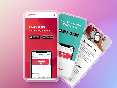 paprika app design design figma finance app landing page mobile design mobile landing page mobile page mobile wallet paprika portfolio ui ui design ui designer ui inspiration ui ux uiux design ux ux design wallet app