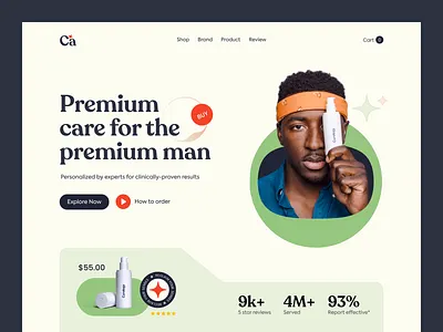 Skin Care Product Web Header beauty beauty product beautycare cosmetic design ecommerce landing page makeup minimal online shop personal care product shop shopify skin skincare store ui webdesign website