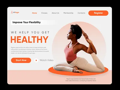 Hi Yoga - Landing Page body design graphic design meditation mind relax ui ux yoga