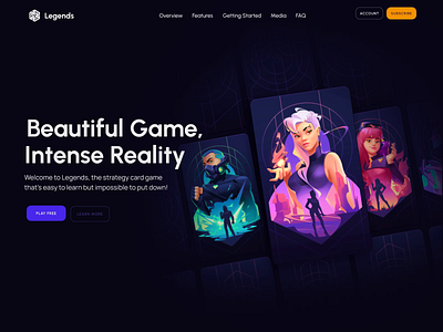 Card Game Website Concept animation apex legends community cosplay cosplayers design fortnite game concept games interface mobile games overwatch platform ui ux valorant web web design website