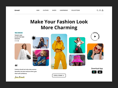 Fashion Store Armati - Web Header Design branding design graphic design illustration logo ui ux vector web design website design