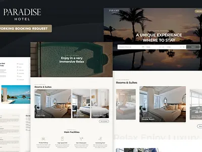 Paradise Hotel bedbreakfast booking form hotel motel reservation themeforest travel trending ui web design