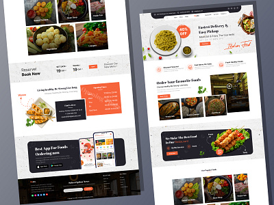 Restaurant Landing Page design eating food food delivery food landing page graphic design healthy hotel landingpage restaurant restaurant food ui uidesign uiux uk ux website design