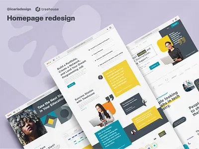 Team Treehouse Homepage redesign codecourses coding codingcourses codingstudents colorfulredesign colorfului design onlinecourses redesign stuents ui ux