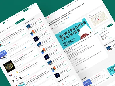 Event listing website | Events page cards clean design events green innerpage ui ux web design