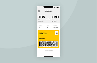 Boarding Pass barcode boarding dailyui design landing mobile pass screen ui ux