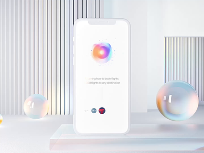 Natural app first time experience 3d ai animation c4d character clean illustration input iphone loader loading mockup motion natural swiss ui visual voice wave white