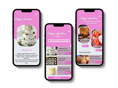 UI design for an online cake shop product design ui ux