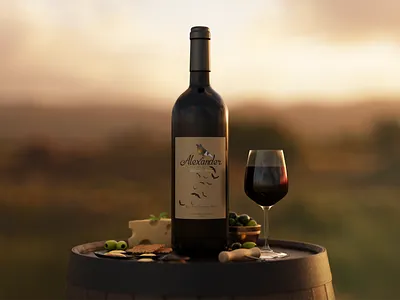 Alexander Valley Vinery - Wine Bottle Etiquette branding design graphic design illustration vector