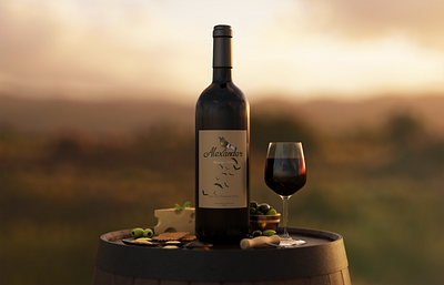 Alexander Valley Vinery - Wine Bottle Etiquette branding design graphic design illustration vector