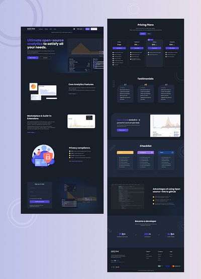 Landing page "Swetrix" analitucs app branding design illustration inspiration landing page logo portfolio ui uidesugn uiux ux uxdesign vector work