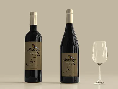 Alexander Valley Vinery - Wine Bottle Etiquette branding design graphic design illustration vector