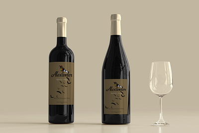 Alexander Valley Vinery - Wine Bottle Etiquette branding design graphic design illustration vector