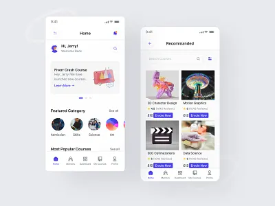 OnestTech - LMS Mobile Application app education elearning learning learning management syatem lms online course online lms tutorial ui design uiux design university