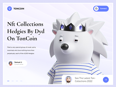 HEDGIES NFT — CRYPTO MARKETPLACE | LANDING | WEBSITE | 3D | TON 3d blender clean corporate crypto digital figma finance graphic design landing light theme minimal minimalism money nft toncoin ui uiux webdesign website