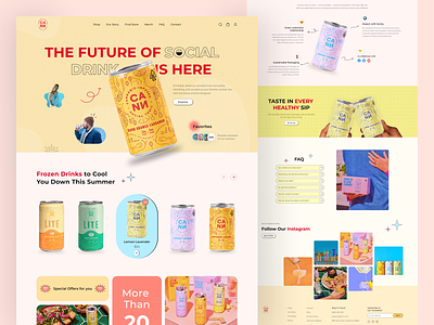 Beverage Company Landing Page beverage beverage website can design drinks landing page soft drinks ui ui design web design website design