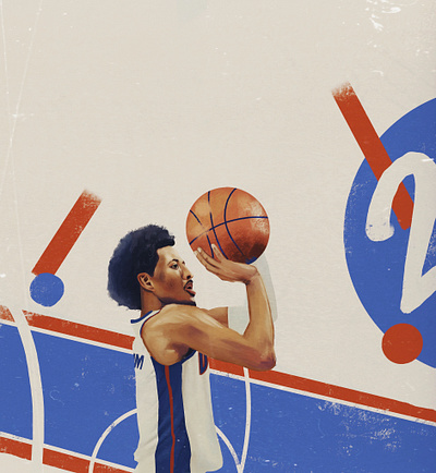 Cade Cunningham athlete athletic basketball cade cunningham editorial illustration retro sports swag