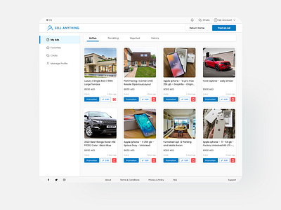 User Dashboard side to manage their ads dashboard favorite minimal ui ux website طراحی رابط کاربری