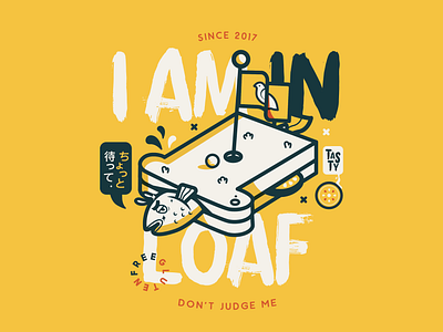 I'm in Loaf fish graphic tee illustration isometric loaf sakana sandwich vector vector art