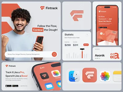 Fintrack - Fintech Branding animate b2b brand brand identity branding branding concept clean dipa inhouse expenses finance fintech income money payment saas saving startup transactions wealth wealth management