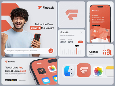 Fintrack - Fintech Branding animate b2b brand brand identity branding branding concept clean dipa inhouse expenses finance fintech income money payment saas saving startup transactions wealth wealth management
