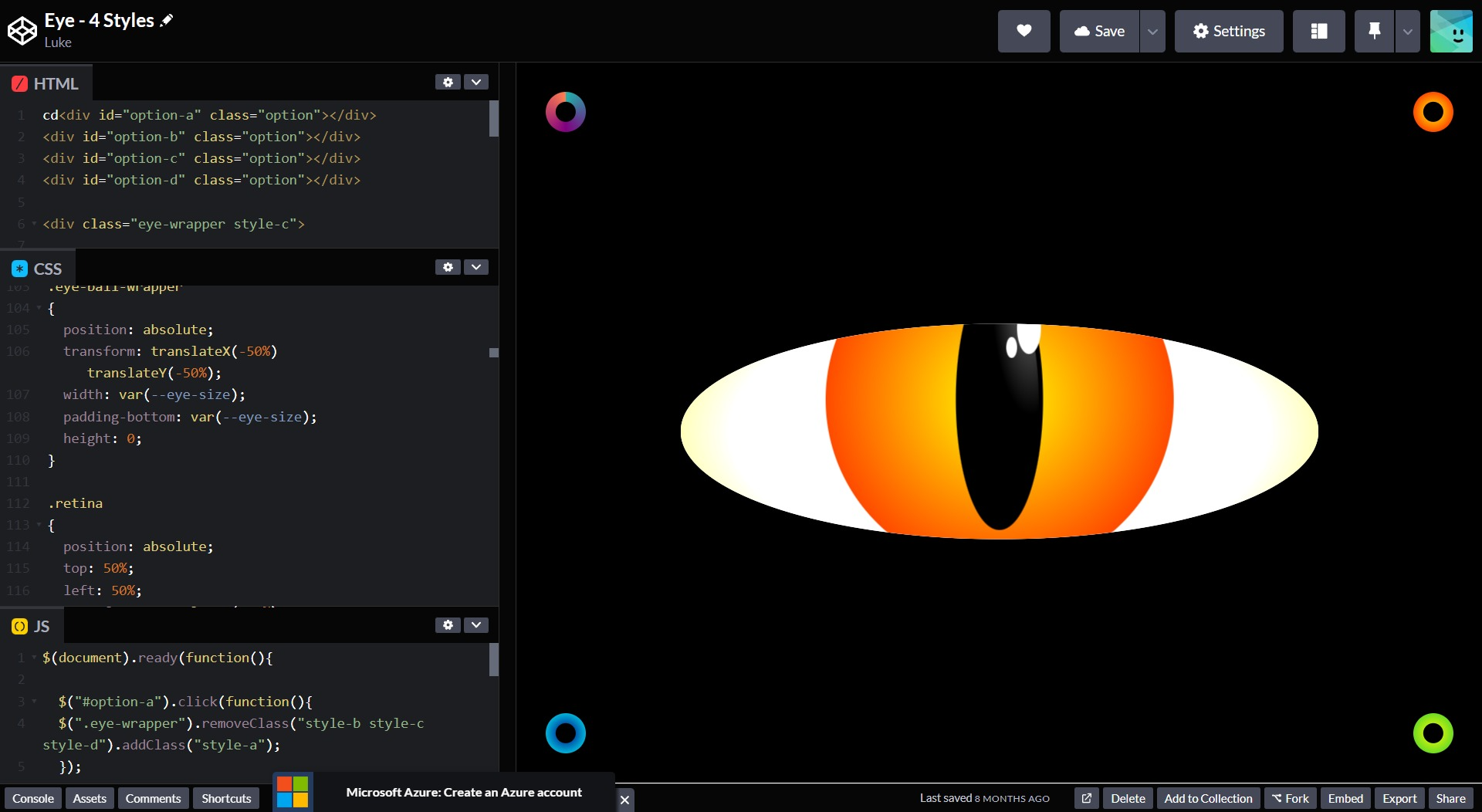 CSS Experiment Eye #1 by Luke Bennis on Dribbble