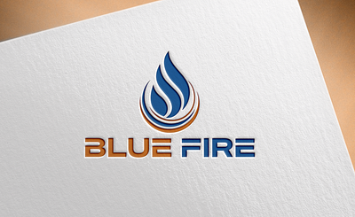 Blue Fire Logo 3d graphic design logo