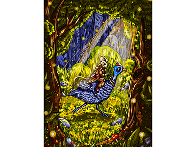 Inktober 09 - Fowl (color) animals art book character childrens illustration design digital digital art eco fairy tale forest illustration illustrator nature spring story