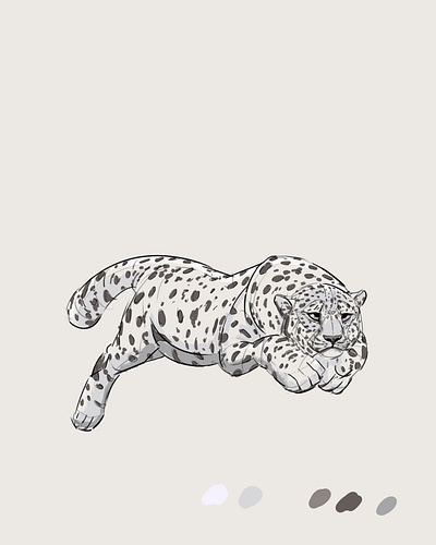 Snow leopard animal art cat digitalart drawing illustration illustrator photoshop sketch snow leopard