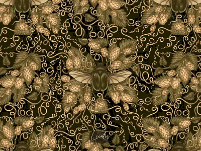 RICH HARVEST - patterns & motifs botanical illustration design fabric design graphic design handmade illustration insects illustrations luxury seamless pattern pattern design plants illustrations retro design retro illustrations seamless pattern surface design surfase pattern textile pattern vintage design vintage illustrations wallpaper design wrapping paper design