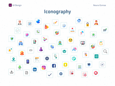 Iconography application design icons ui xd