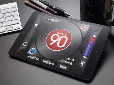 Thermostat UI crestron design graphic design ui ux vector