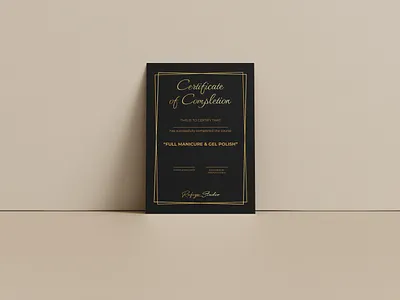Certificate for a nail course adobe illustrator adobe photoshop beauty salon beauty studio brand identity branding certificate corporate identity design graphic design nail course nail master poligraphy