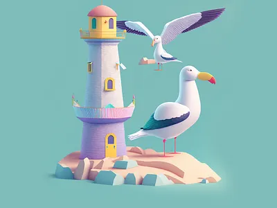 Galata Tower 3d animation cartoon cute emoji funny galata tower graphic design happy sad