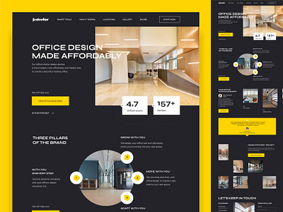 Lending page for the interior design company. design lending site typography ui ux web
