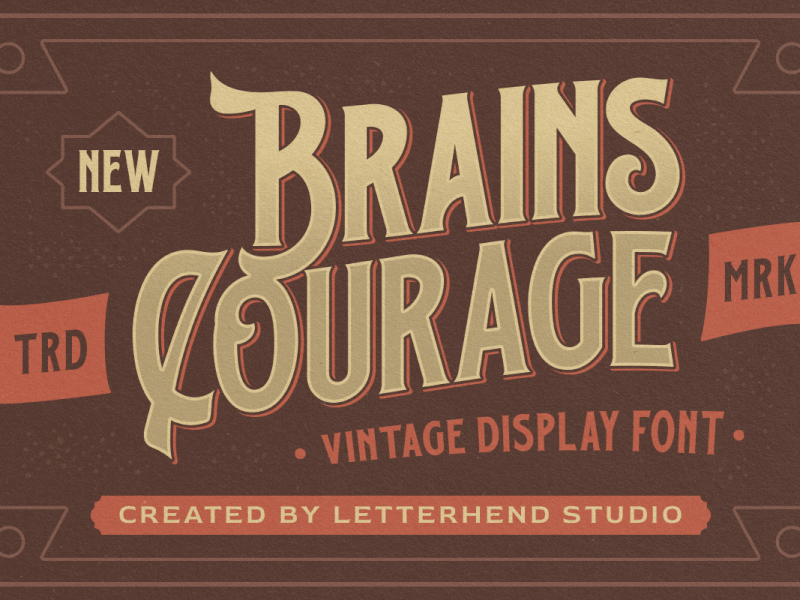 Brains Courage - Vintage Display Font freebies victorian font