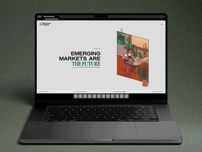 Tomorrow Capital - Landing Site animation branding design doug john miller finance fintech illustration lottie animation motion design tech ui ux vc fund website design