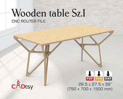 Wooden / Plywood Table DXF File, Vector Plans CNC Router File cnc cncfiles craft project files design designinnovation diy diyideas dxf dxffiles file furniture furniture crafting